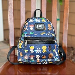 Loungefly Star Wars Chibi Character Print Mini Backpack